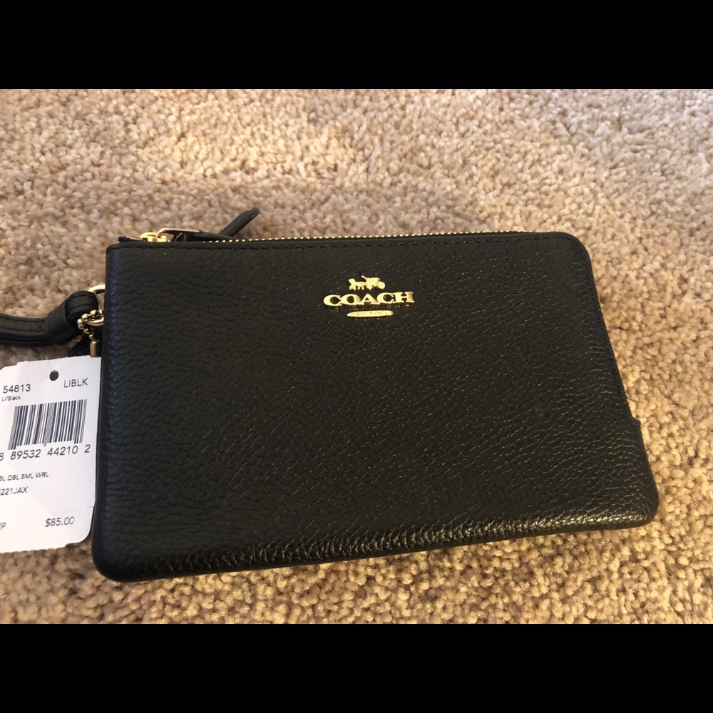 Coach Black Leather wristlet